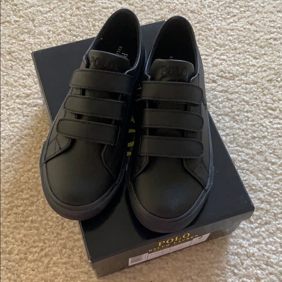 Polo Ralph Lauren black sneaker child size 2 - Picture 1 of 3